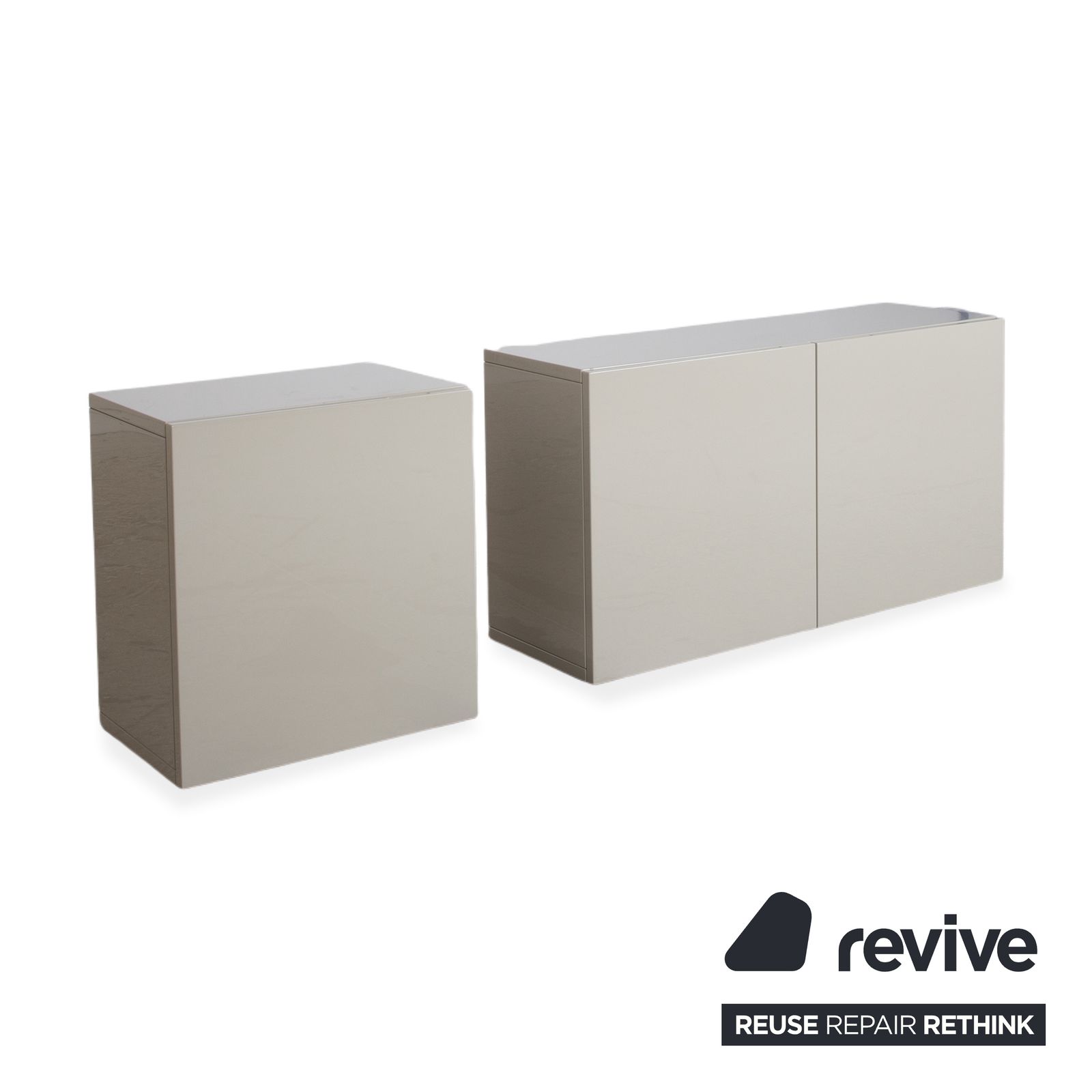Buffet Hülsta Lilac beige taupe laqué brillant photo Mobilier