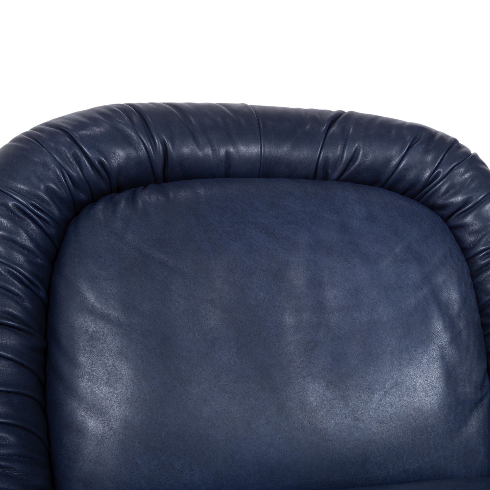 Fauteuil Baxter Barett en cuir bleu photo for sale