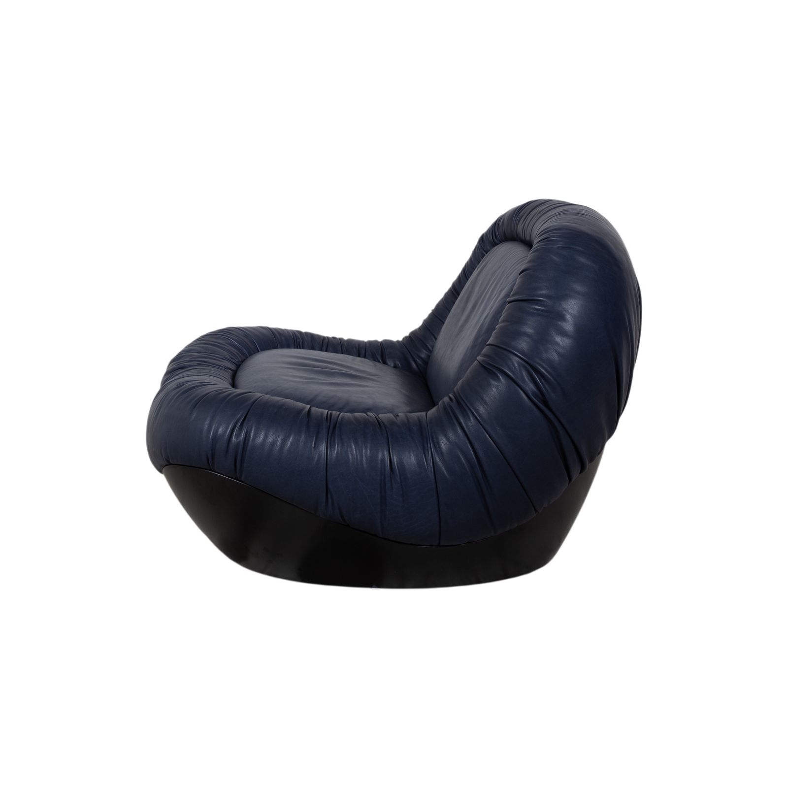 Mobilier Fauteuil Baxter Barett en cuir bleu photo