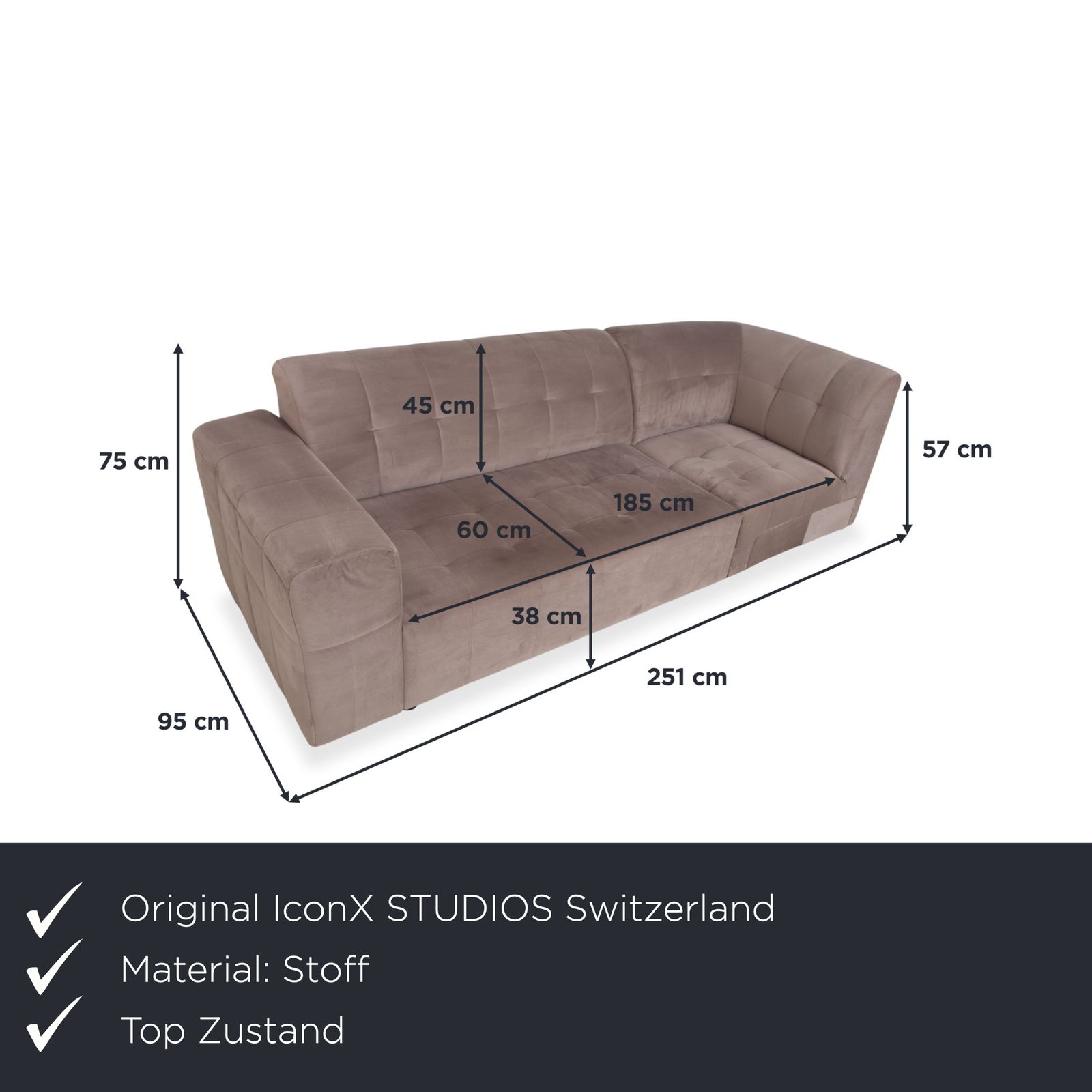 Canapé Iconx Studios Bloom 3 places en velours, gris clair beige taupe photo furniture