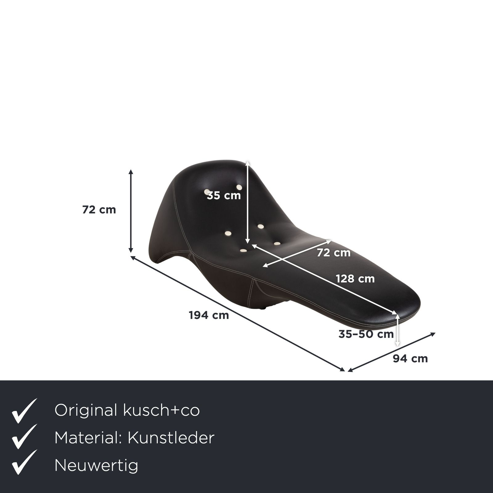 Kusch+Co Colani Vegan Leather Skai Sortega Lounger Dark Brown photo furniture