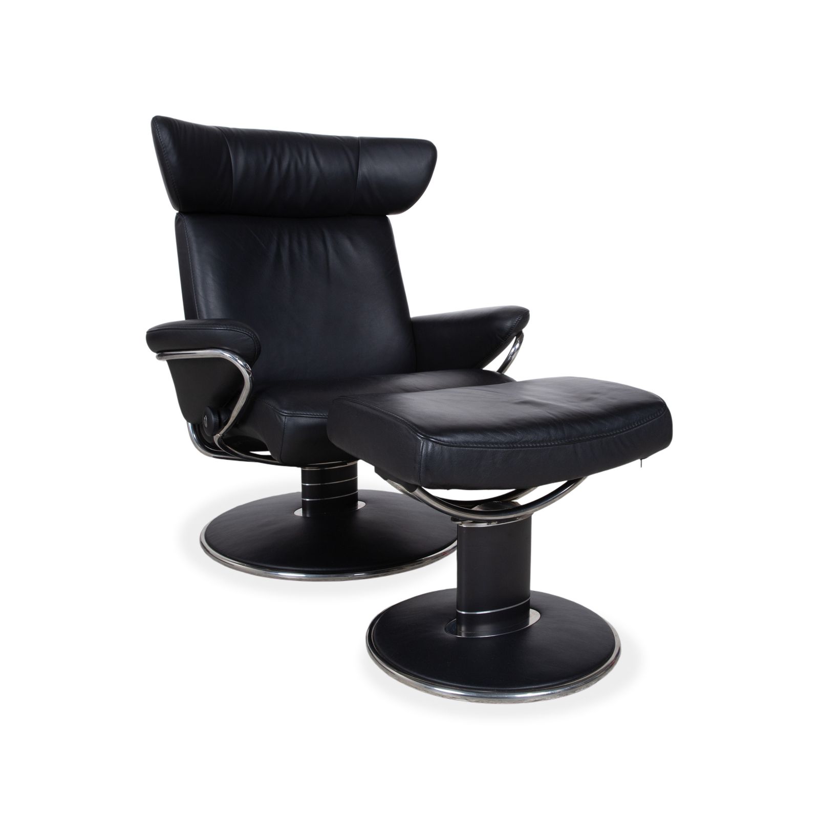 Stressless Jazz Leather Recliner Black Incl. Footstool Size L