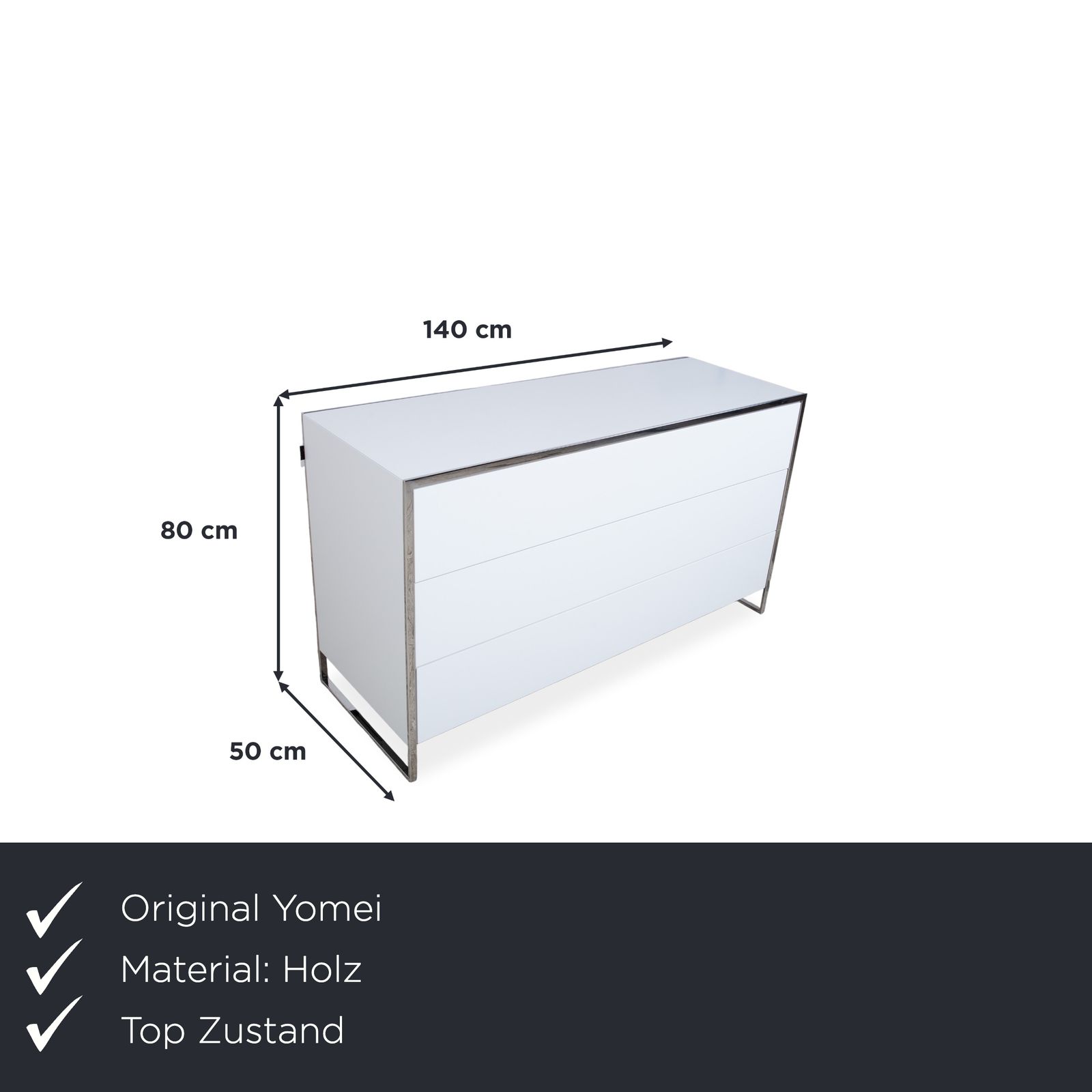 Buffet Yomei Smart Night 309 blanc crème, structure en métal photo furniture