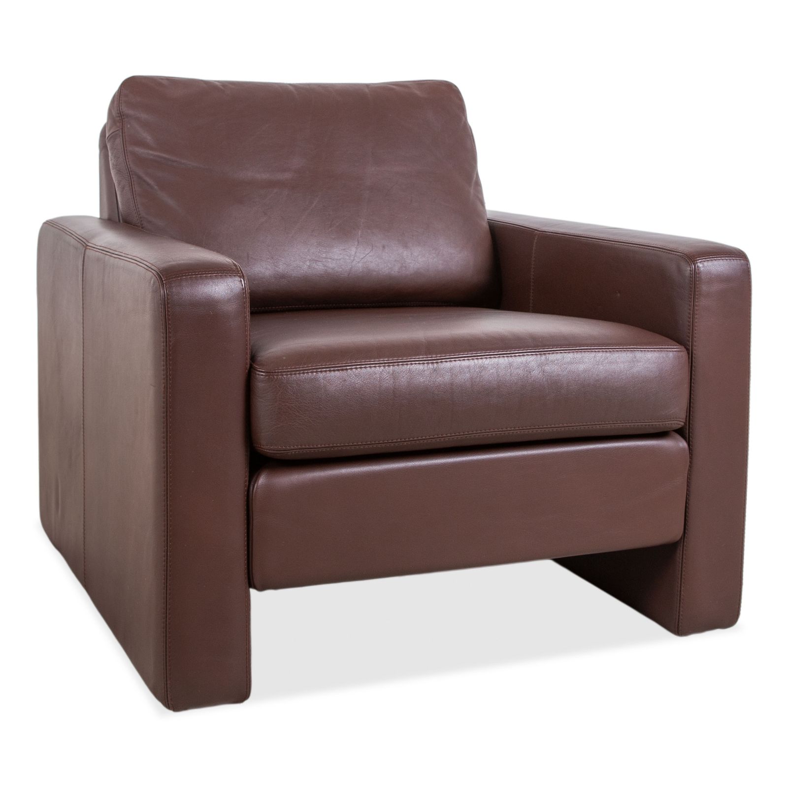 Cor Conseta Leather Armchair Brown Coffee Mahogany Incl. Headrest