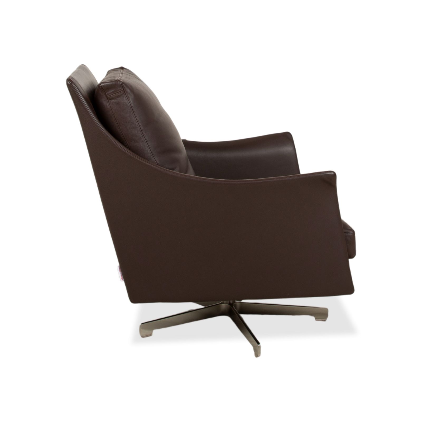 photo for sale Fauteuil pivotant Flexform Boss en cuir brun, fonction manuelle