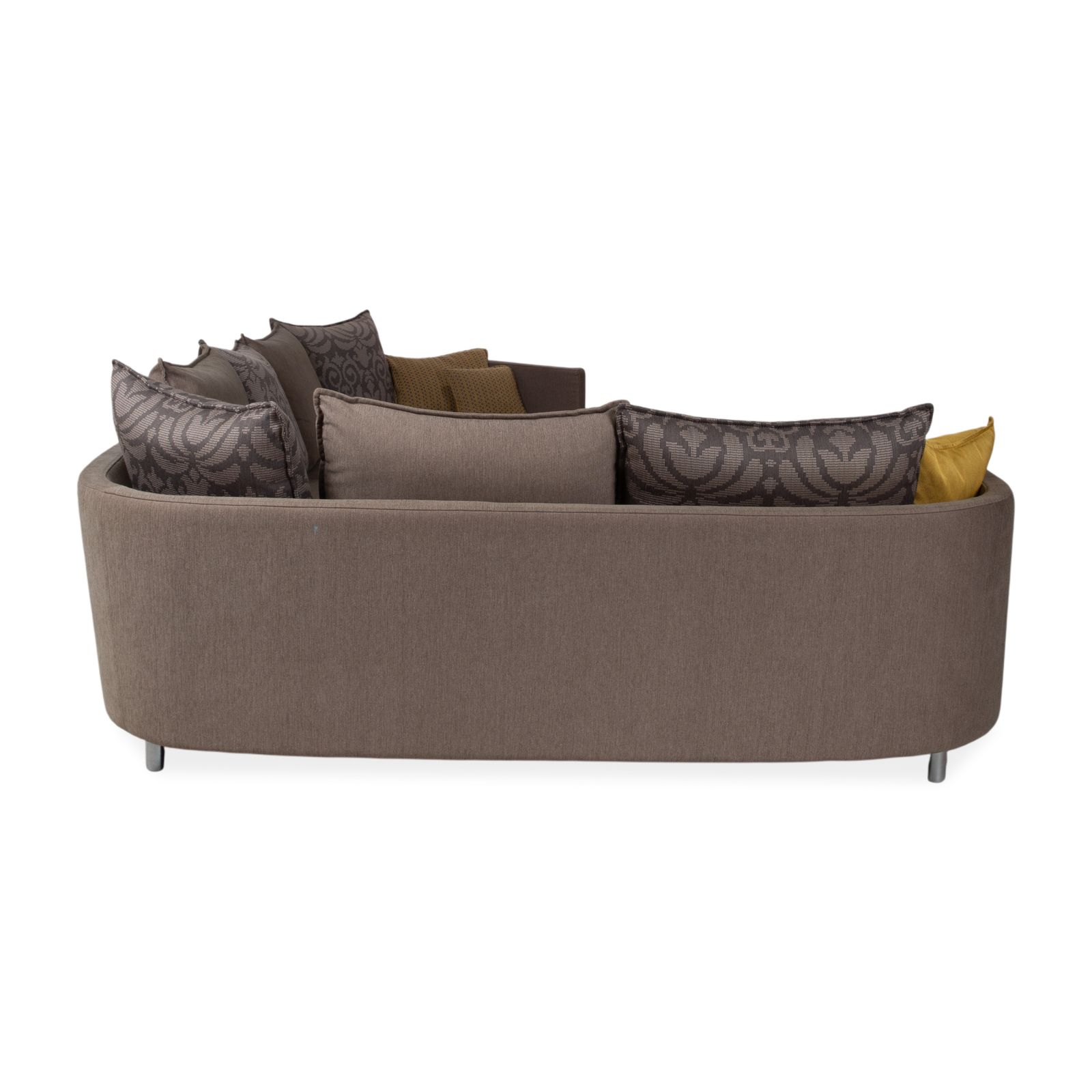 photo for sale Canapé d'angle Rolf Benz Onda en tissu gris, dossier arrondi, méridienne à gauche