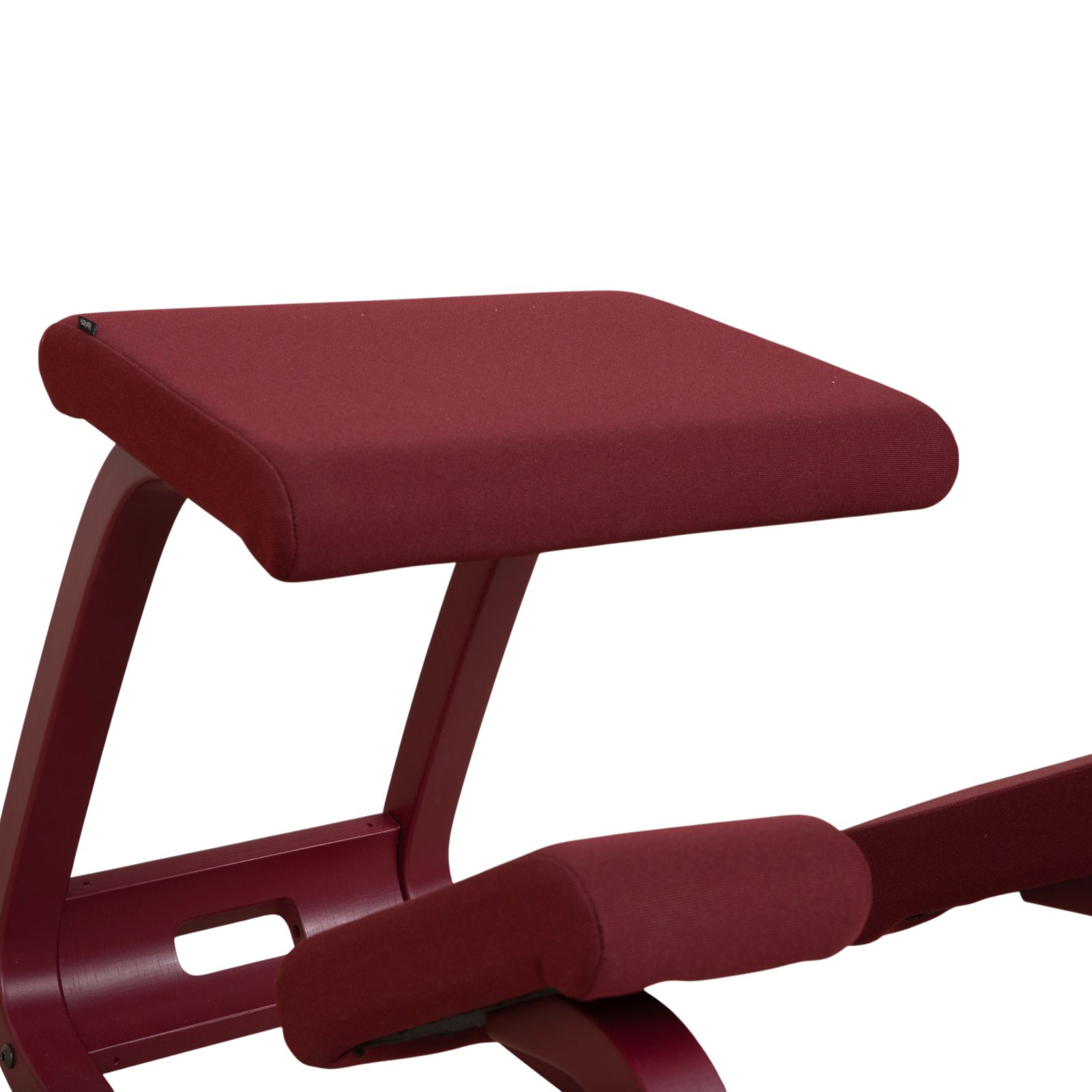 Varier Monochrome Kneeling Chair Houten Kruk Stof Pruim Aubergine photo 334.0