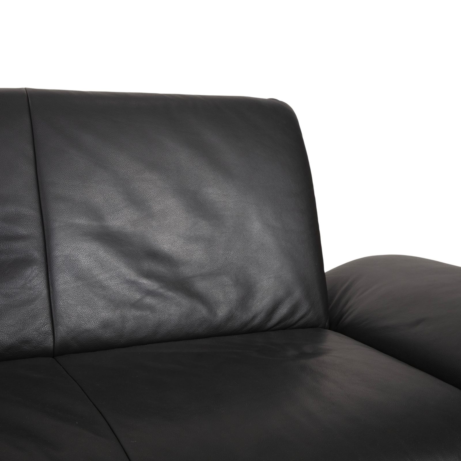 Koinor Rossini Two Seater Leather Sofa Black Manual Function photo vinterior