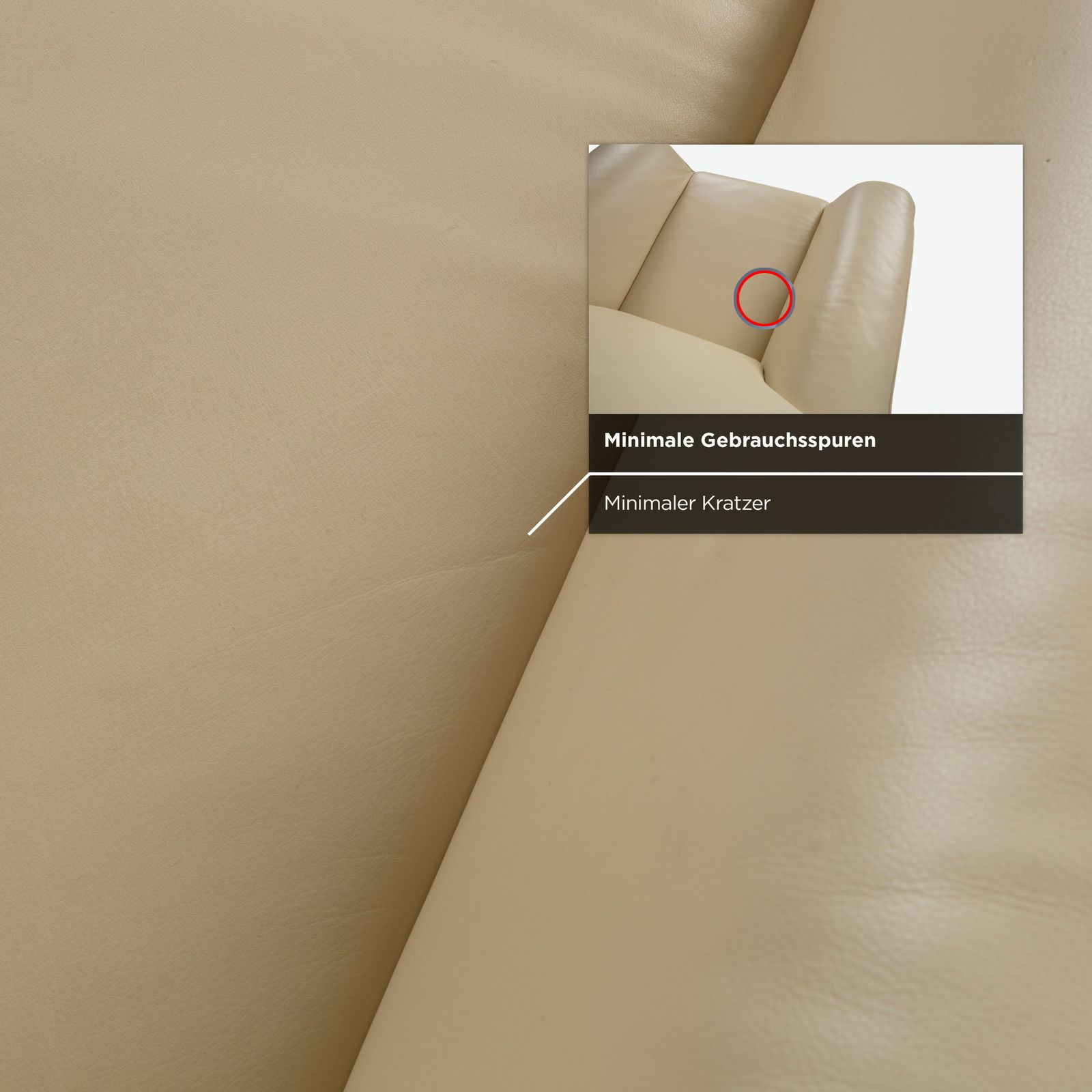 Lauuser Atlanta Leather Armchair Beige Cream photo vinterior
