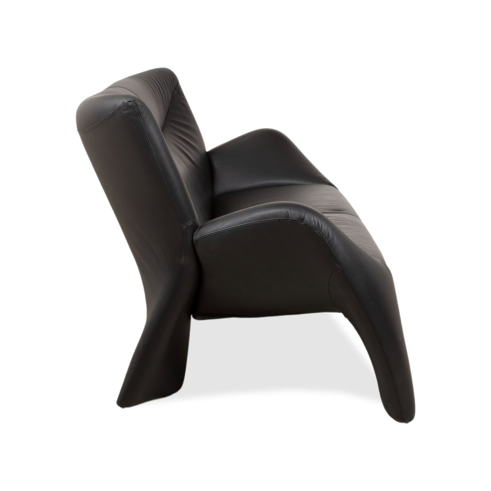 Mobilier Canapé Leolux Echnaton 2 places en cuir noir photo