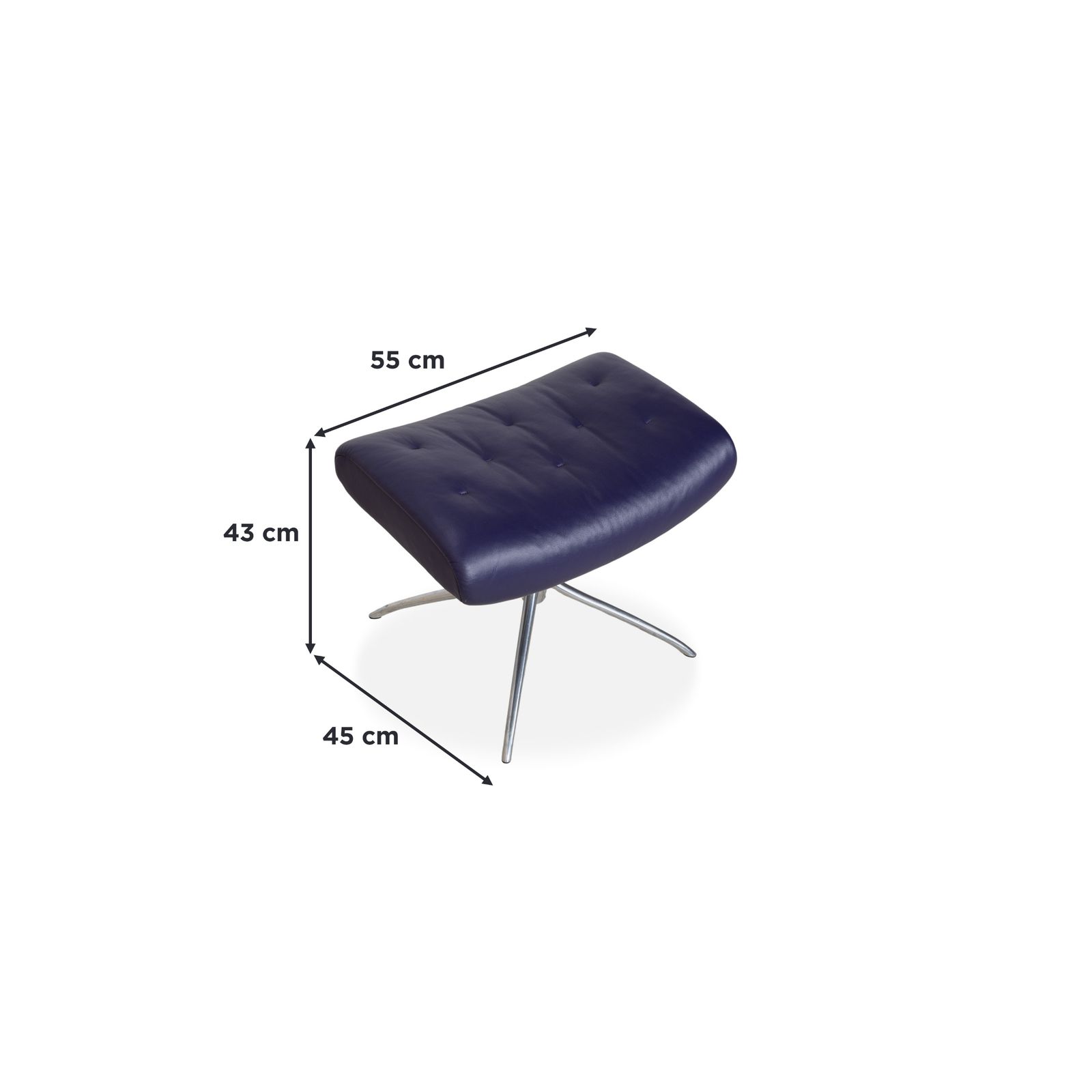 Stressless Metro Leren Relaxfauteuil, Blauw/Paars, Manuele Functie, Inclusief Voetenbank photo for sale