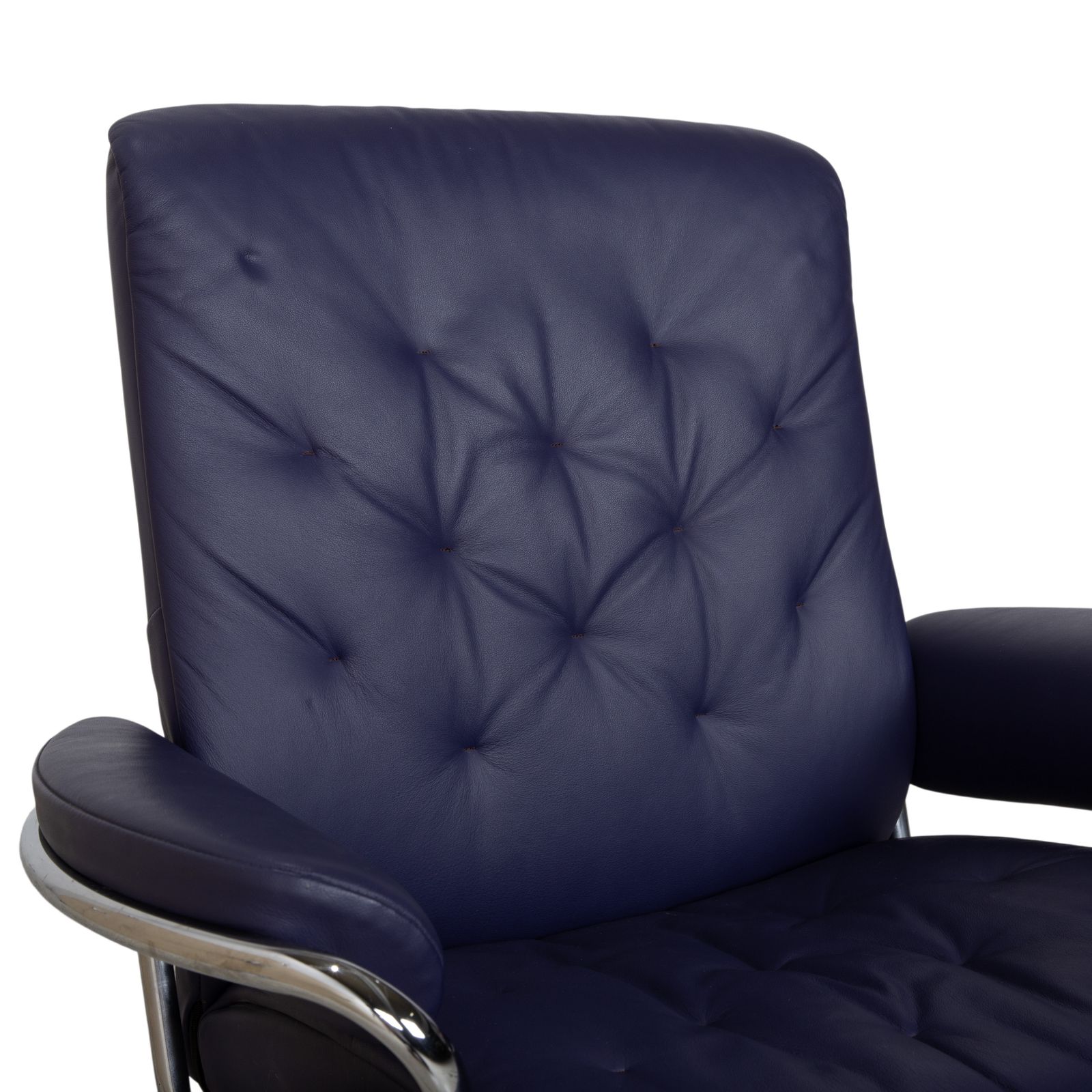 Stressless Metro Leren Relaxfauteuil, Blauw/Paars, Manuele Functie, Inclusief Voetenbank photo vintage