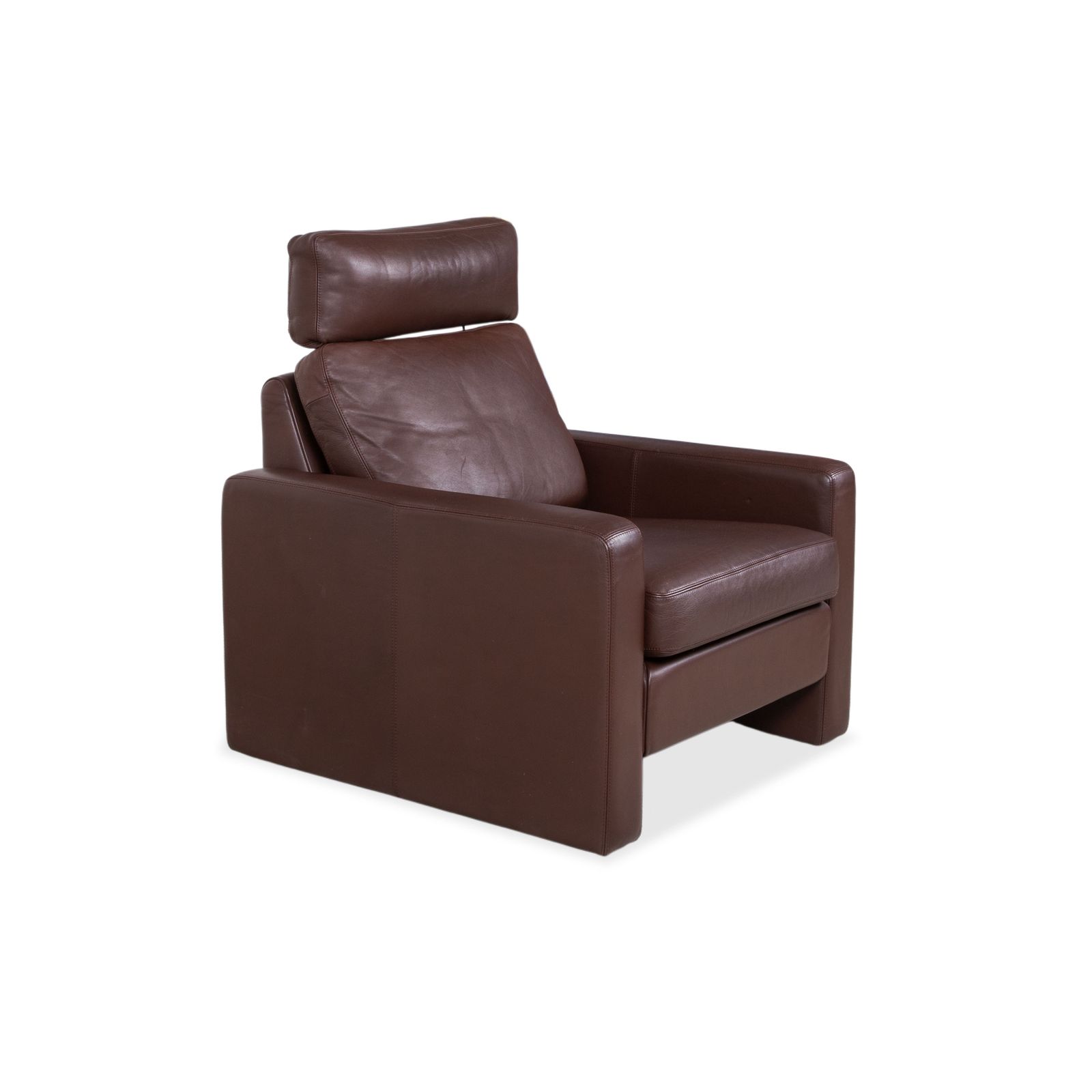 Cor Conseta Leather Three Seater & Armchair Brown Coffee Mahogany Couch Incl. Headrest photo Furniture