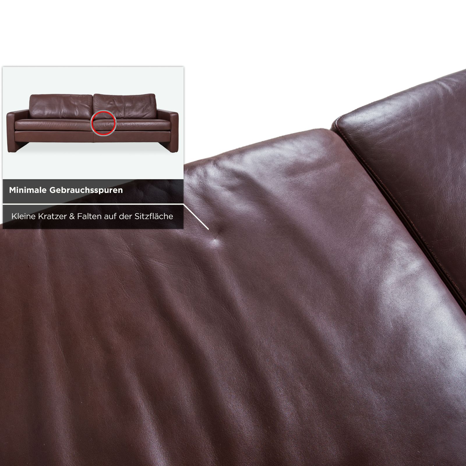 Cor Conseta Leather Three Seater & Armchair Brown Coffee Mahogany Couch Incl. Headrest photo 4917.0