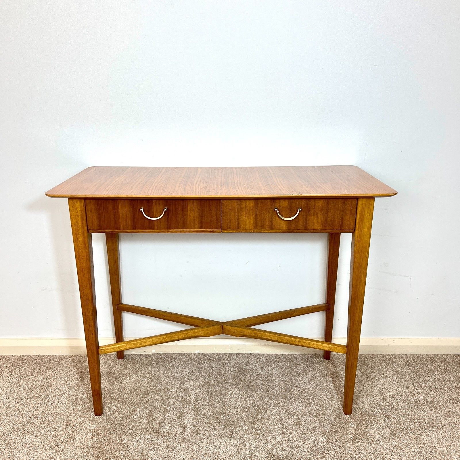 Mid Century Teak Console Table, Desk By Wrighton Furniture 1960s