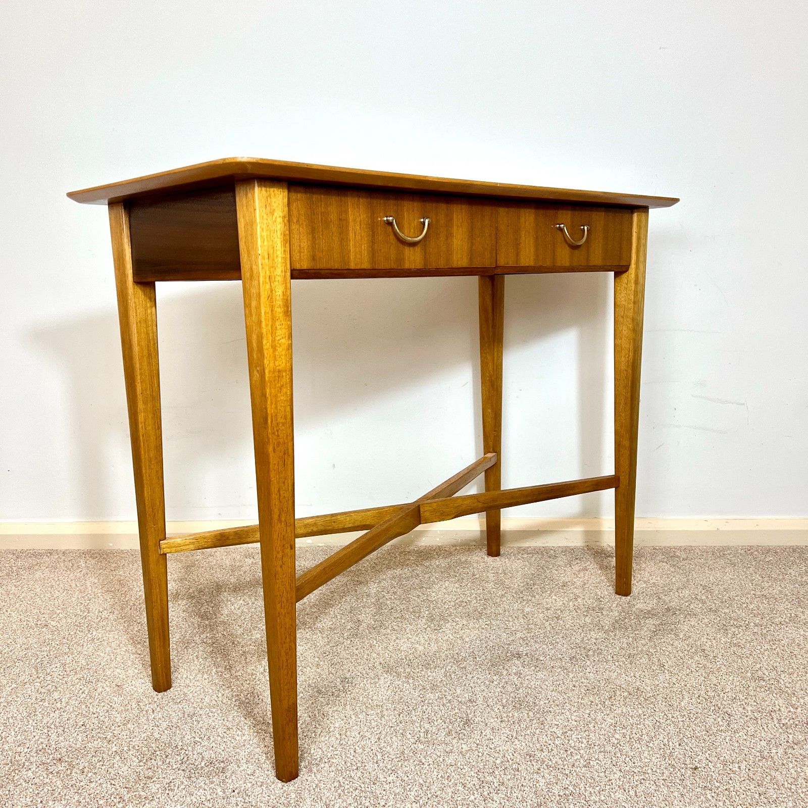 Mid Century Teak Console Table, Desk By Wrighton Furniture 1960s photo Furniture