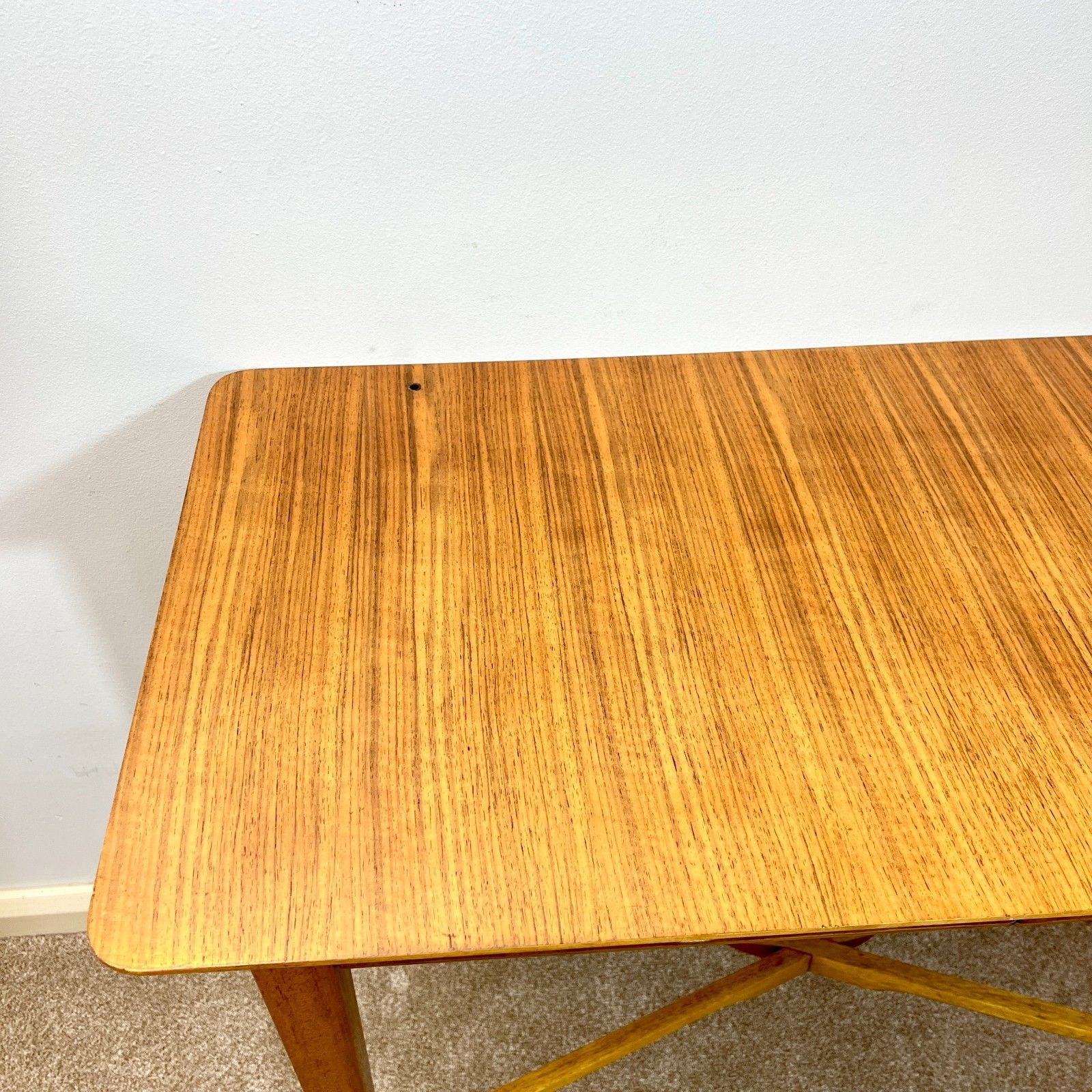Mid Century Teak Console Table, Desk By Wrighton Furniture 1960s photo vinterior