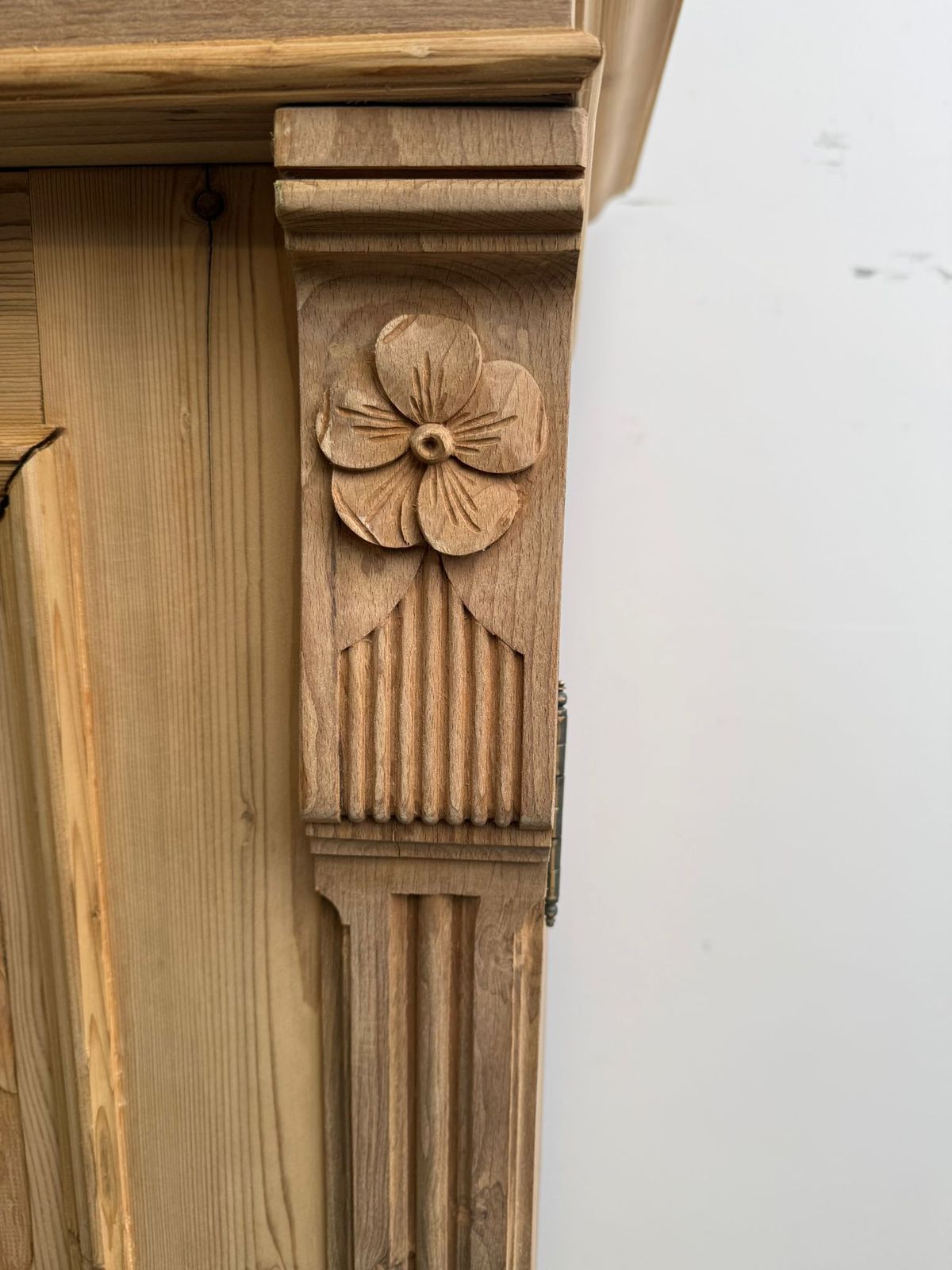 A Rare Pine Art Nouveau Carved Knockdown Wardrobe To Paint/Wax photo 1495.0