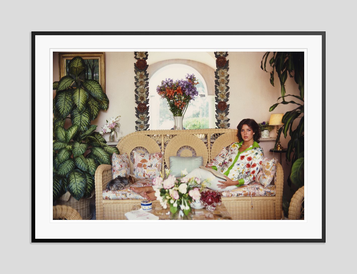 Slim Aarons 'Princess Caroline Of Monaco' Archival Pigment Print Framed In Black photo furniture
