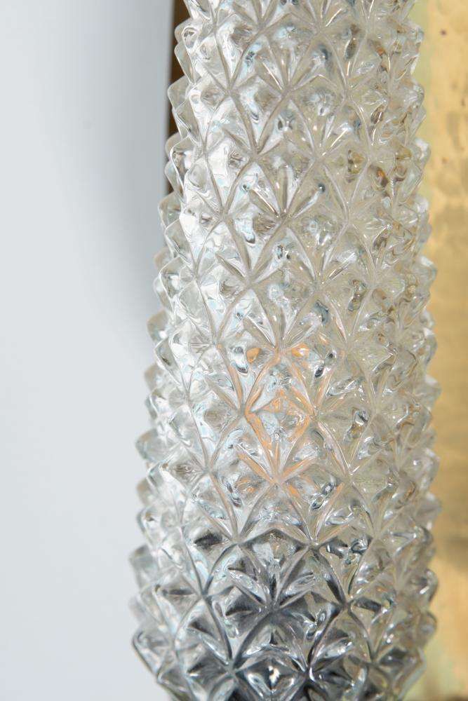 photo for sale Vintage Brass 1960s Glass Wall Lamp, Midcentury Light