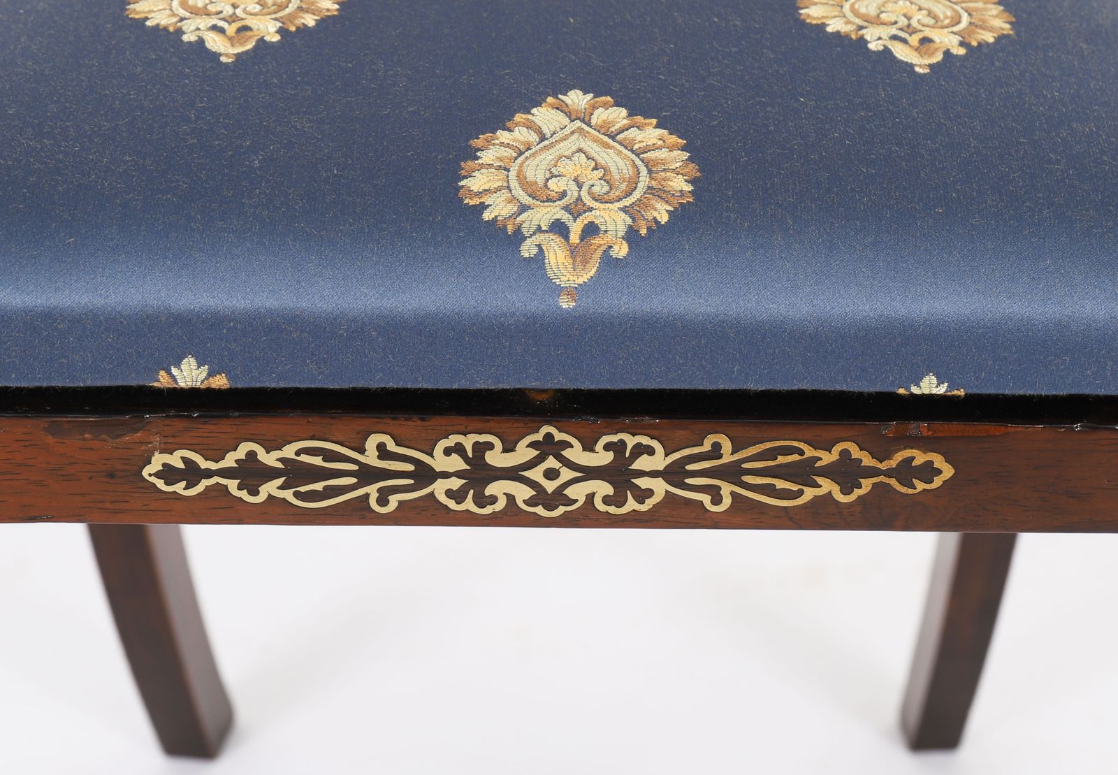 photo for sale Pair Regency Period Brass Inlaid Bar Back Chairs 19th C  C1820