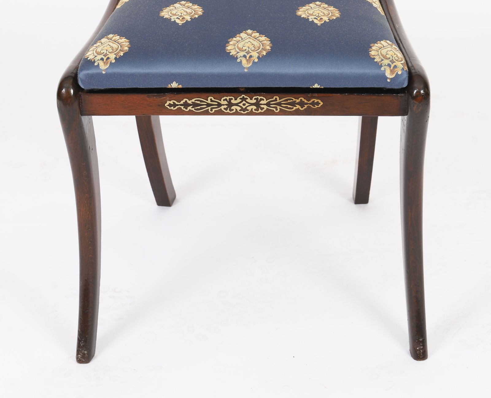 photo buy Pair Regency Period Brass Inlaid Bar Back Chairs 19th C  C1820