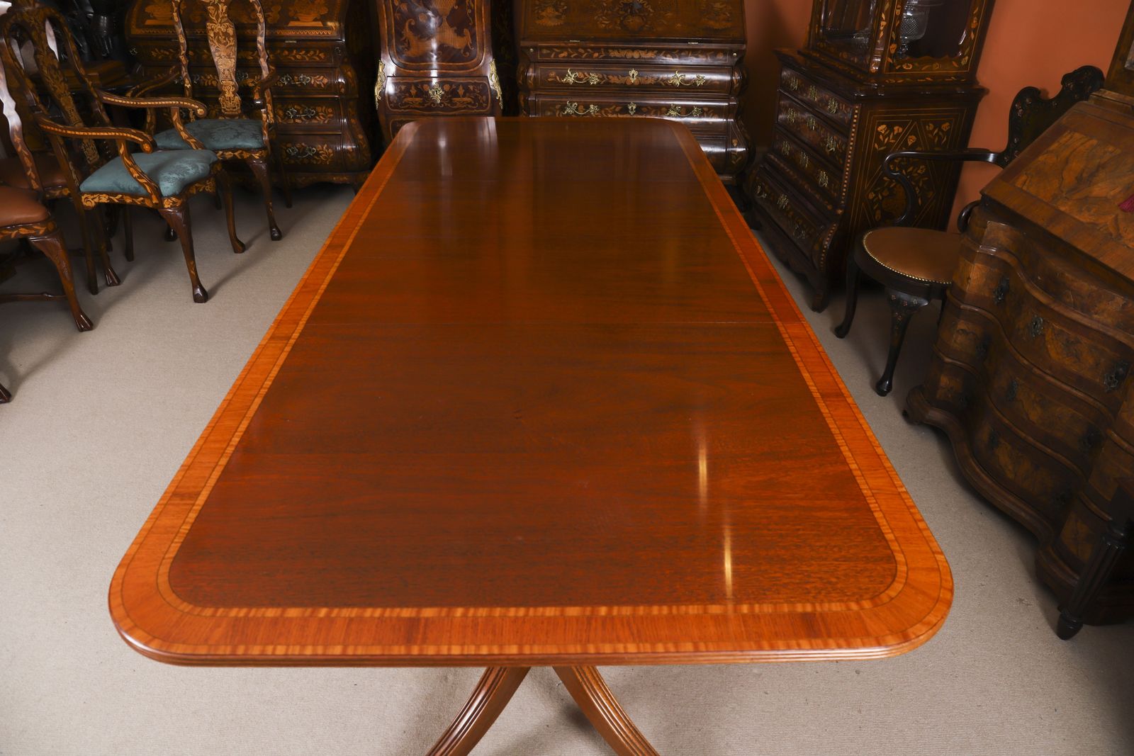 Regency Revival Dining Table & 8 Chairs By William Tillman 20th C photo vintage