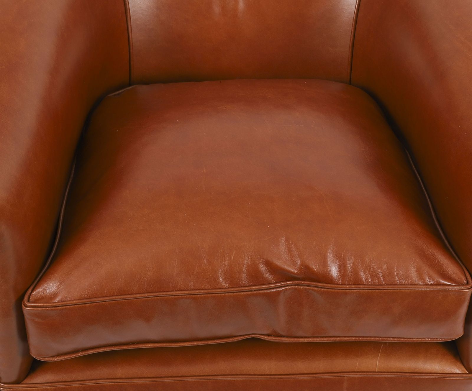 Bespoke Pair English Handmade Amsterdam Leather Arm Chairs Malt photo vinterior