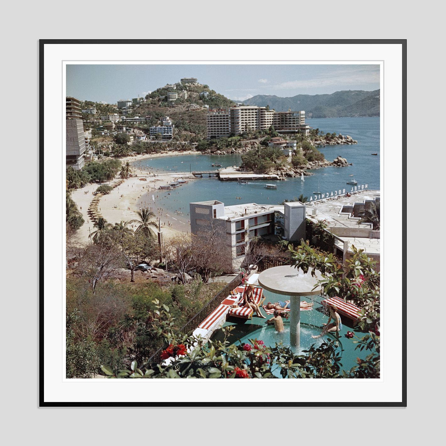 Slim Aarons 'Caleta Beach' Archival Pigment Print Framed In Black photo furniture
