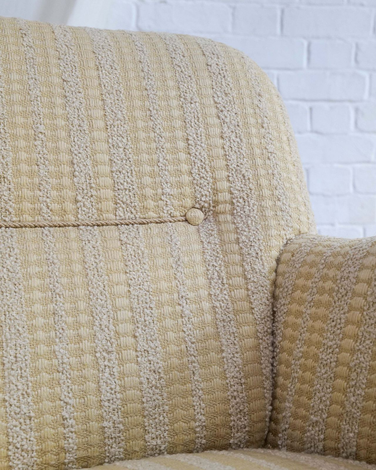 Mid Century Pale Yellow Armchair, Europe Mid 20th Century photo vintage