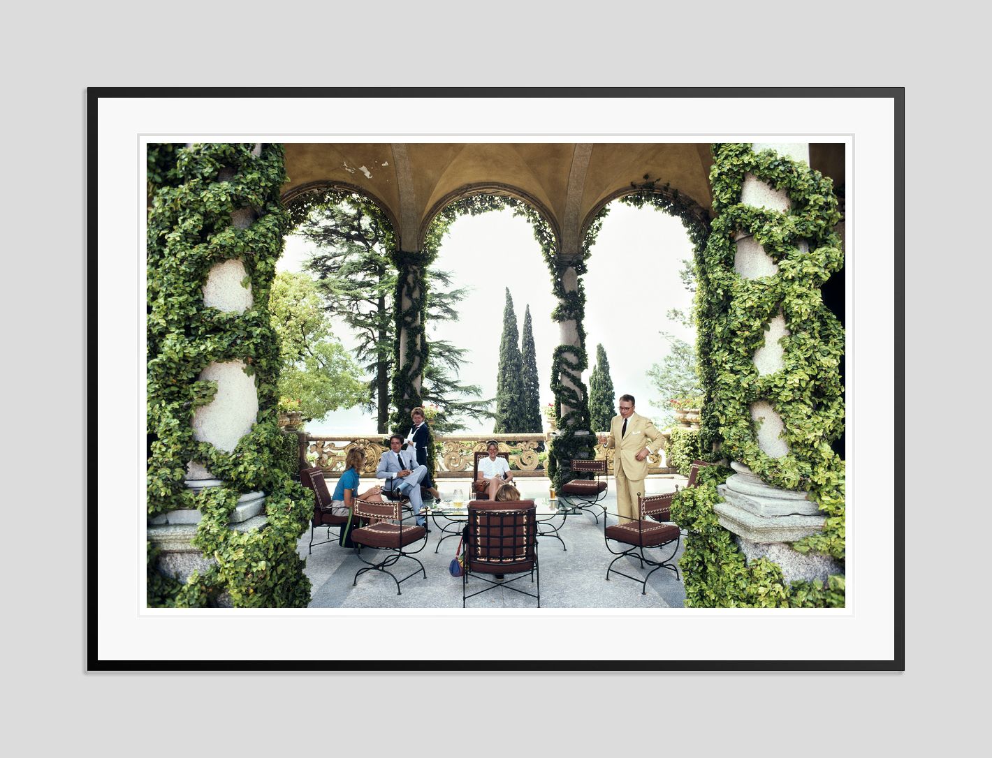 Slim Aarons 'Villa Del Balbianello' Archival Pigment Print Framed In Black photo furniture