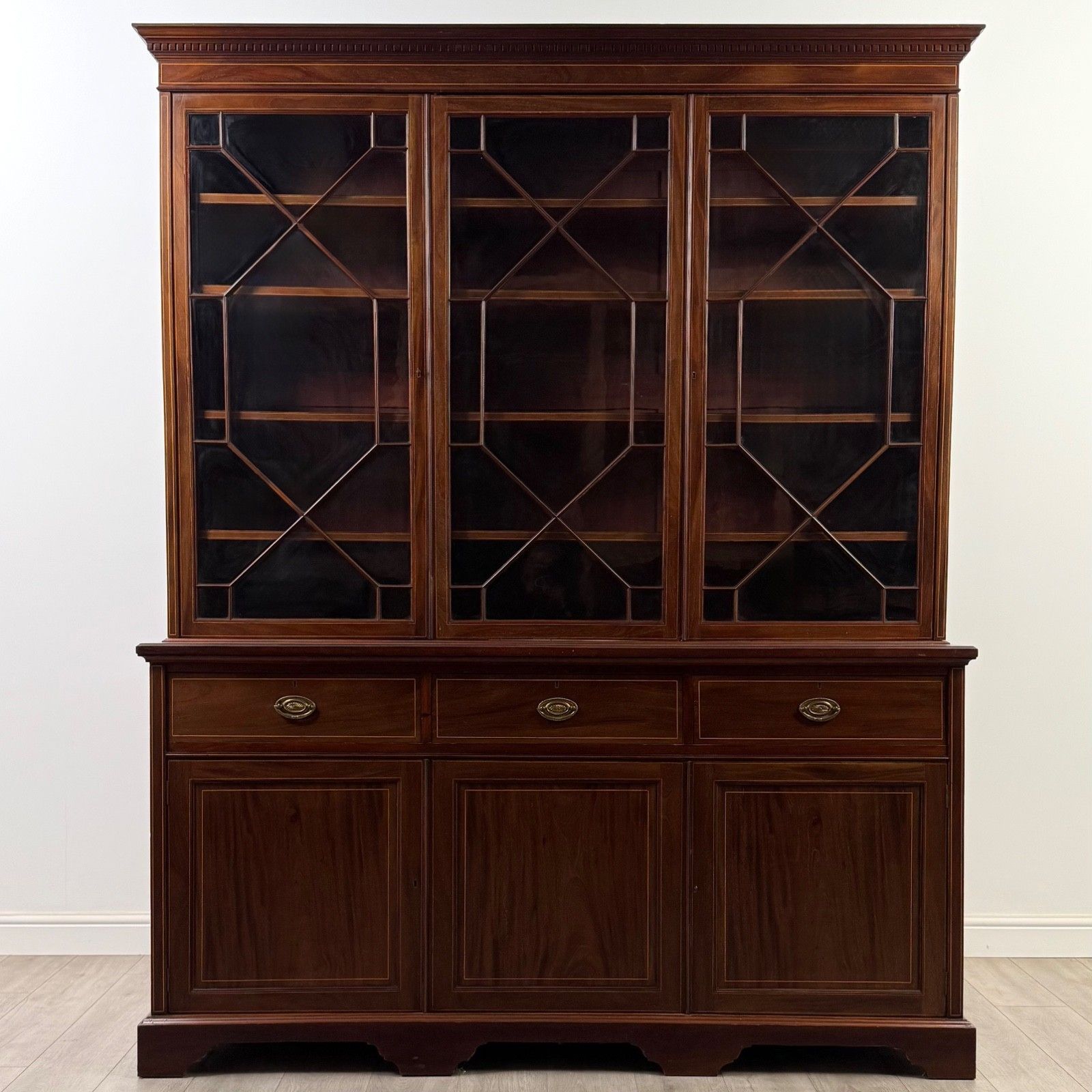 Antique 18th Century Large Georgian Bookcase In Mahogany ( Af 5610 )
