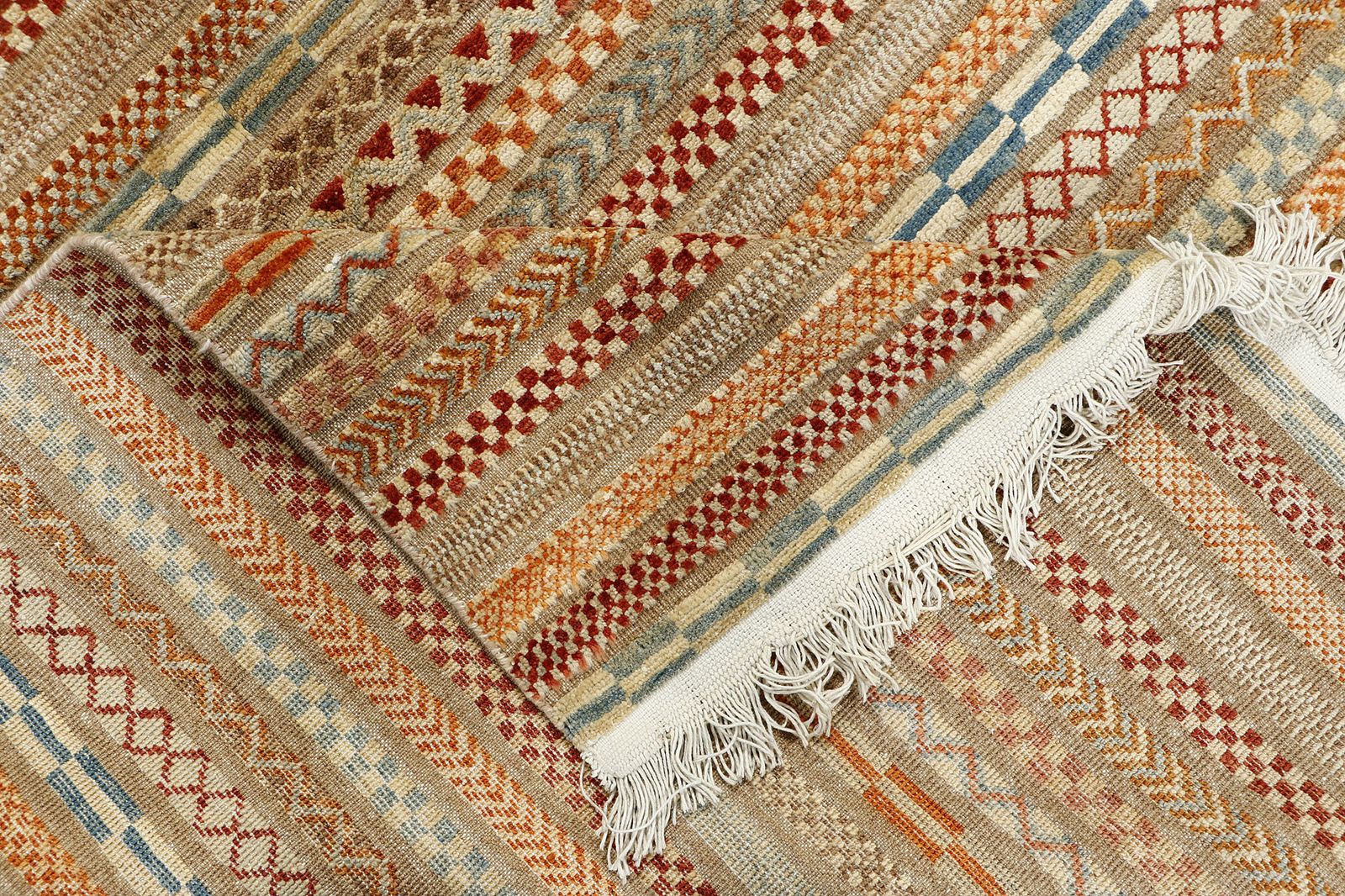 Fine Khorjin Traditional Afghan Geometric Area Rug | Handmade Wool Carpet For Living Room Decor photo vinterior