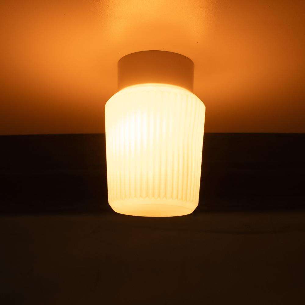 Space Age Geribbelde Glazen Plafondlamp, Minimalistische Glazen Lamp photo 112.0