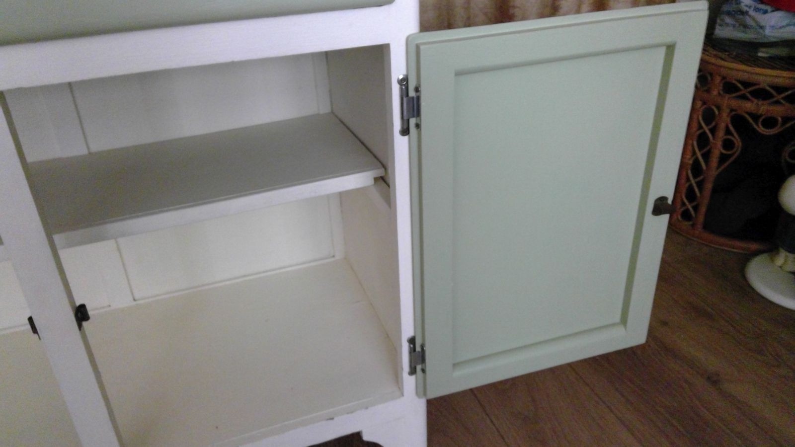 A. Ahlstrom Osakeyhtio Warkaus Finnish 1950's Kitchenette Cabinet With Original Manufacturer's Label photo vintage