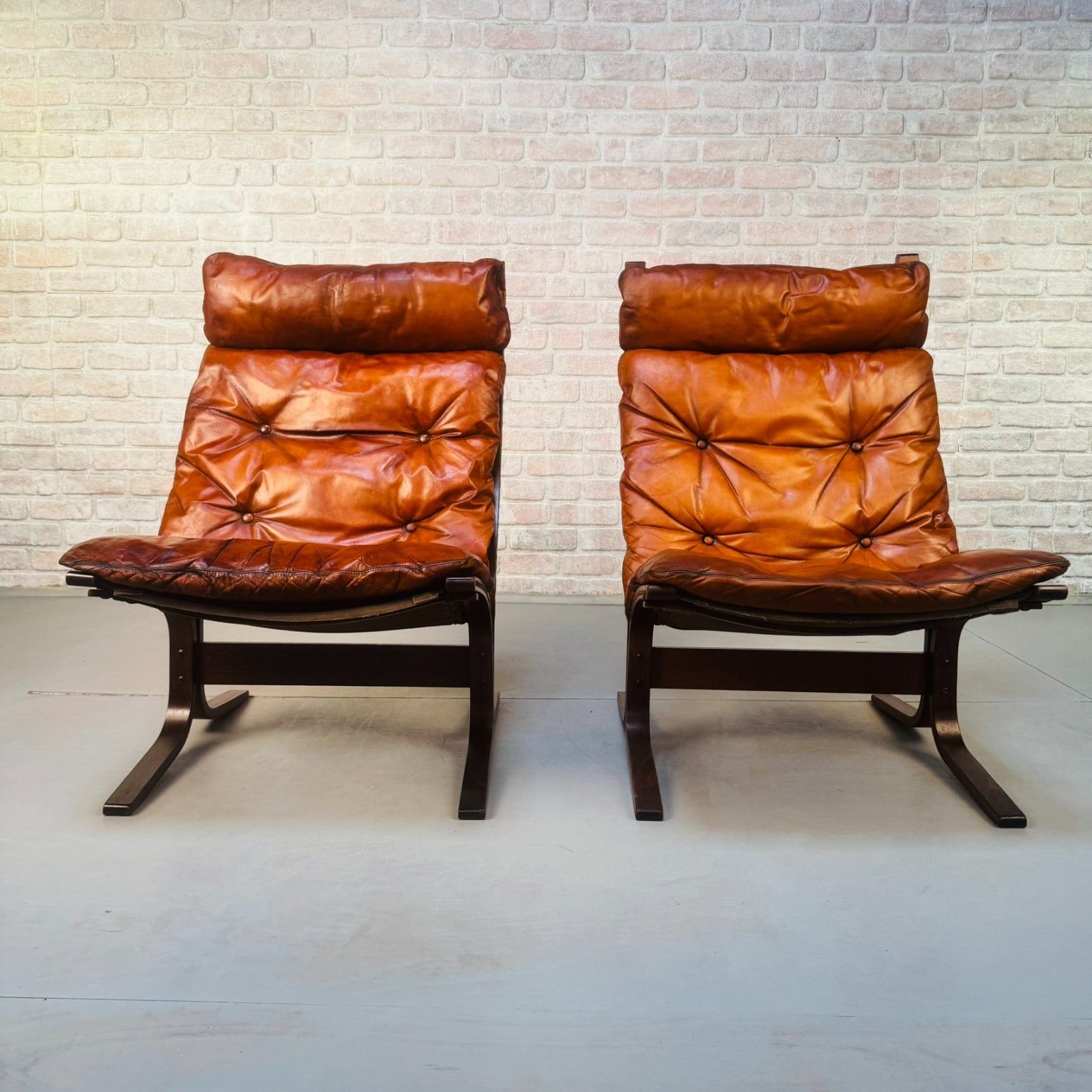 Pair Of 1970s Westnofa Siesta High Back Lounge Chairs By Ingmar Relling photo vinterior
