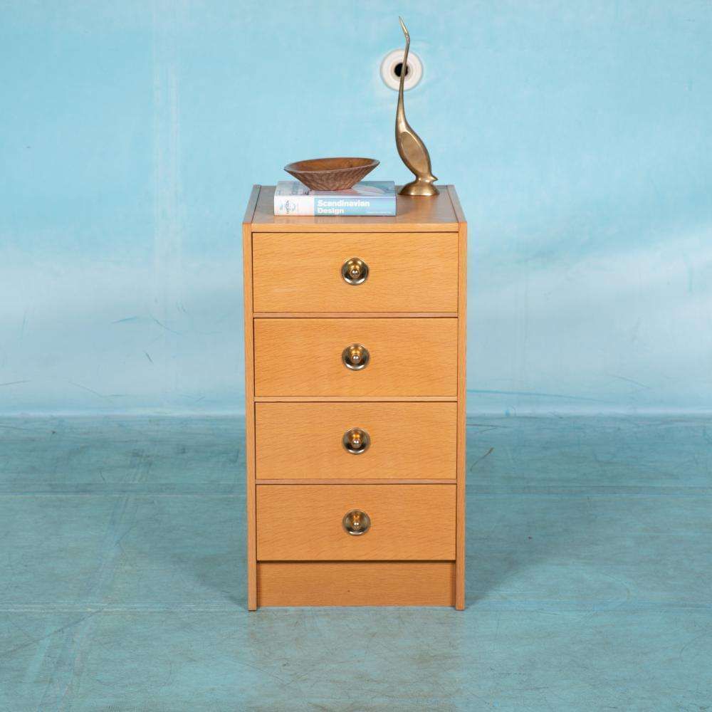 Minimalist Blonde Scandinavian Oak Chest Of Drawers, Midmod Chest photo for sale