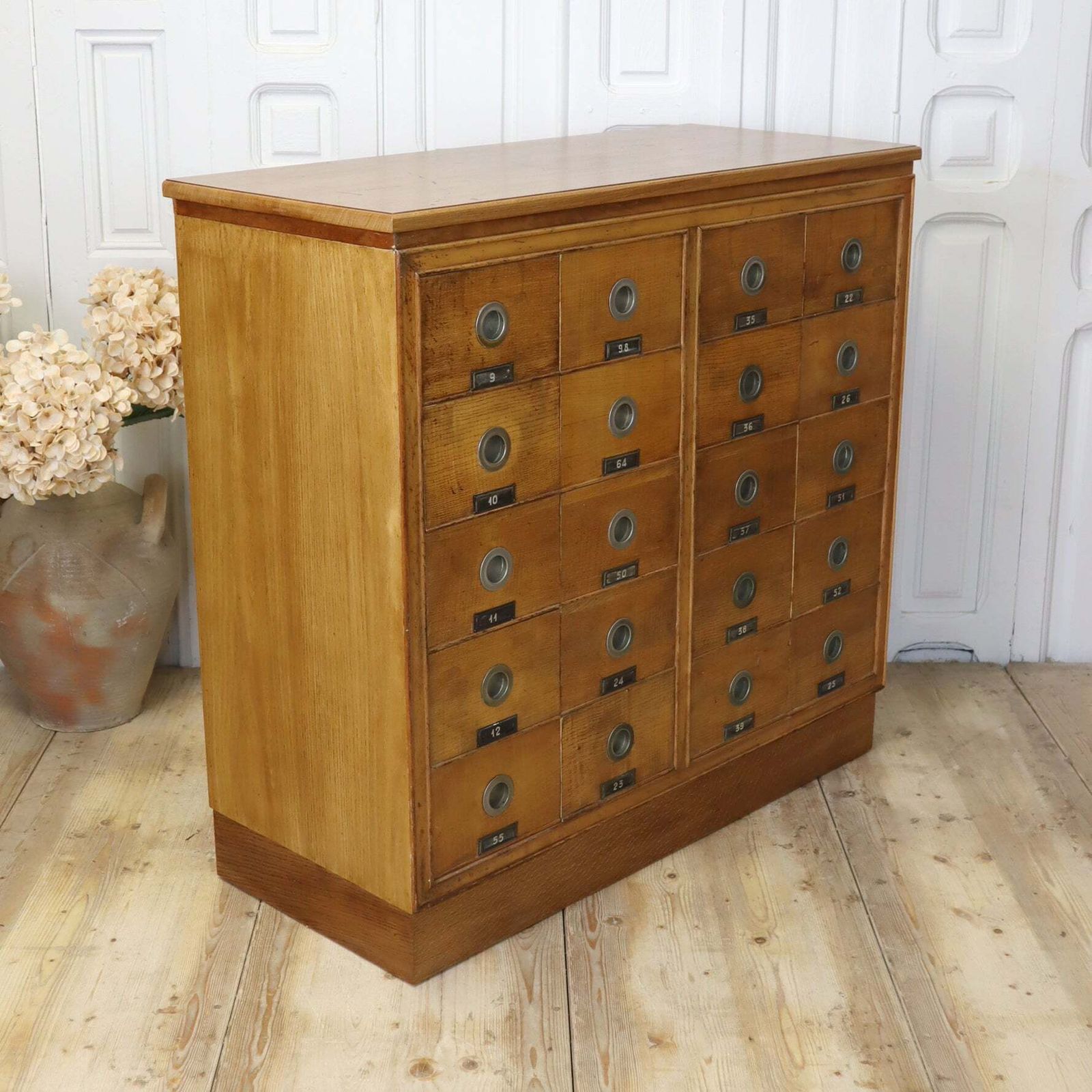 Vintage Oak Apothecary Haberdashery Drawers photo vintage