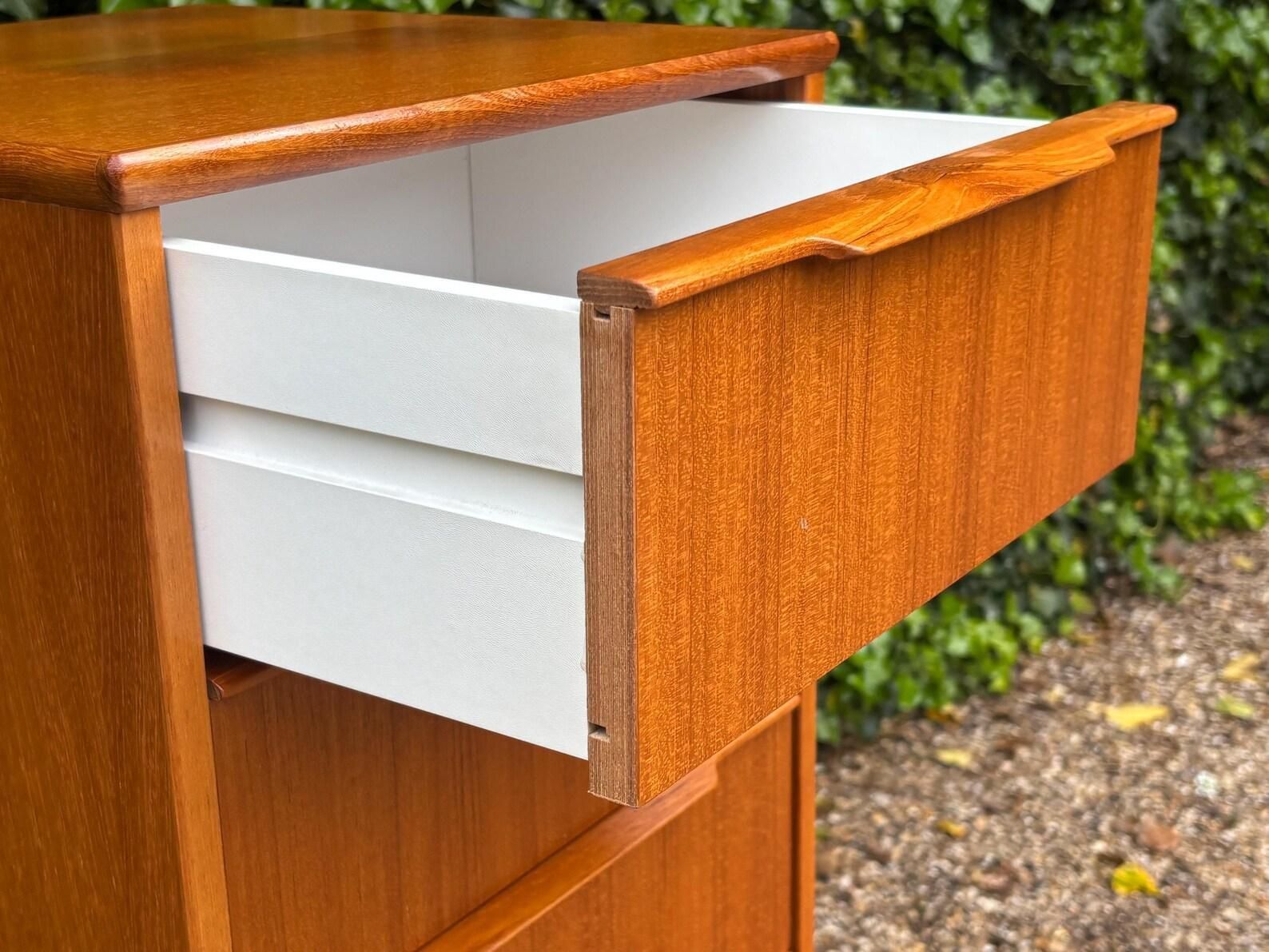 photo furniture Mid Century Danish Teak Chest Of Drawers Tallboy.