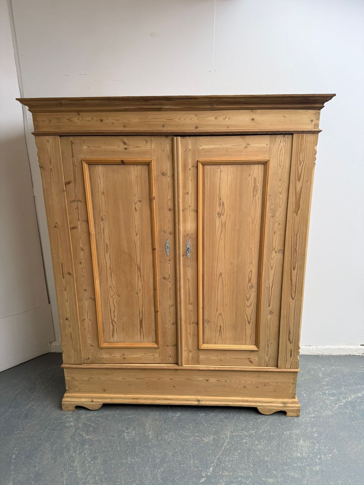 photo furniture A Low Cottage Georgian Pine Knockdown Wardrobe To Paint/Wax