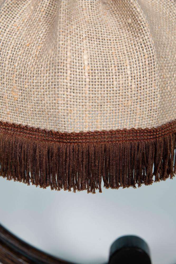 Verlichting Boheemse Tafellamp Uit De Jaren 70, Rotan Safari Nachtkastlamp photo