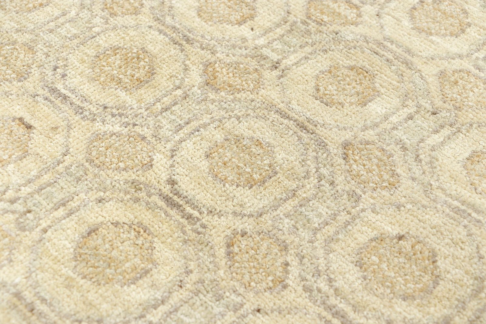 Modern Geometric 4x6 Hand Knotted Wool Beige Area Rug photo Textiles