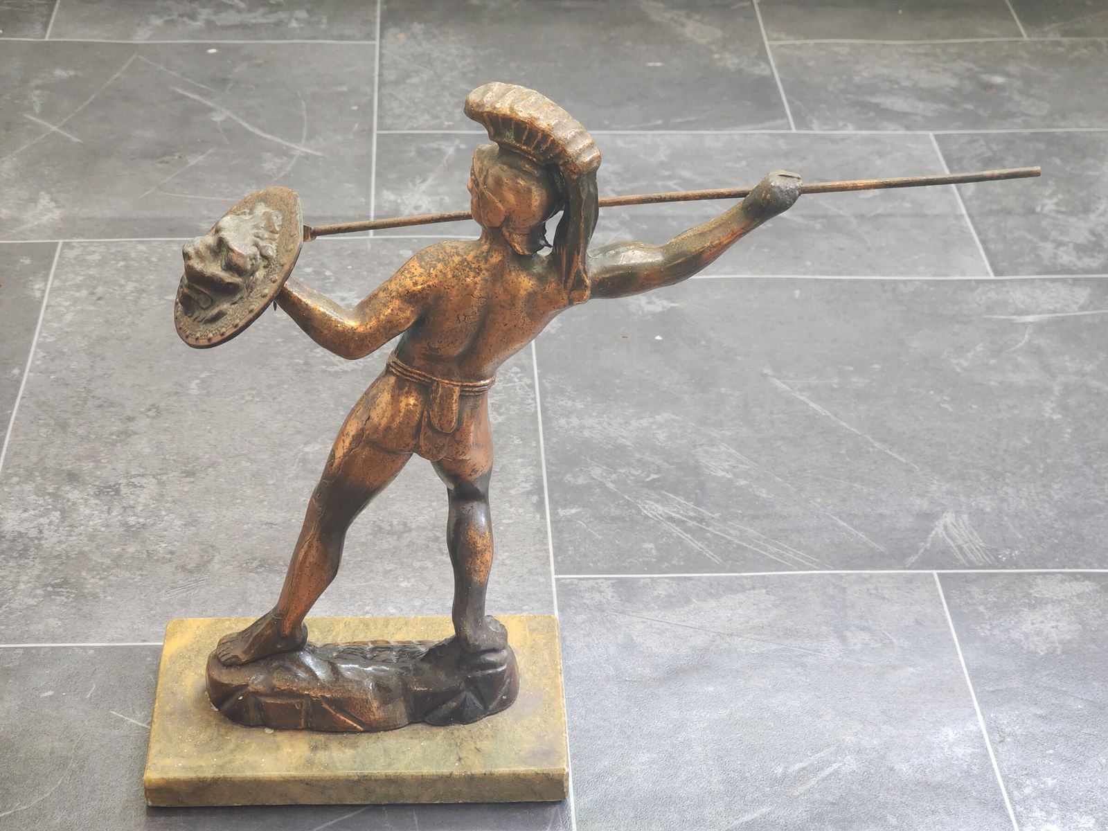 Leonidas Of Sparta Figure On A Marble Base photo for sale