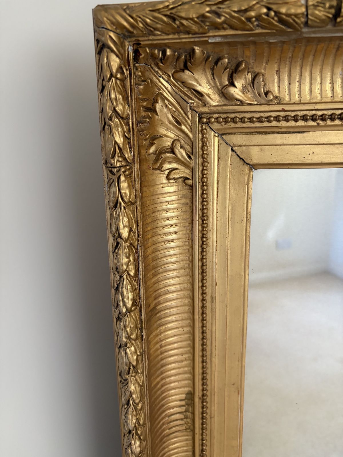 Antique French Louis XVI Giltwood Mirror photo 1675.0
