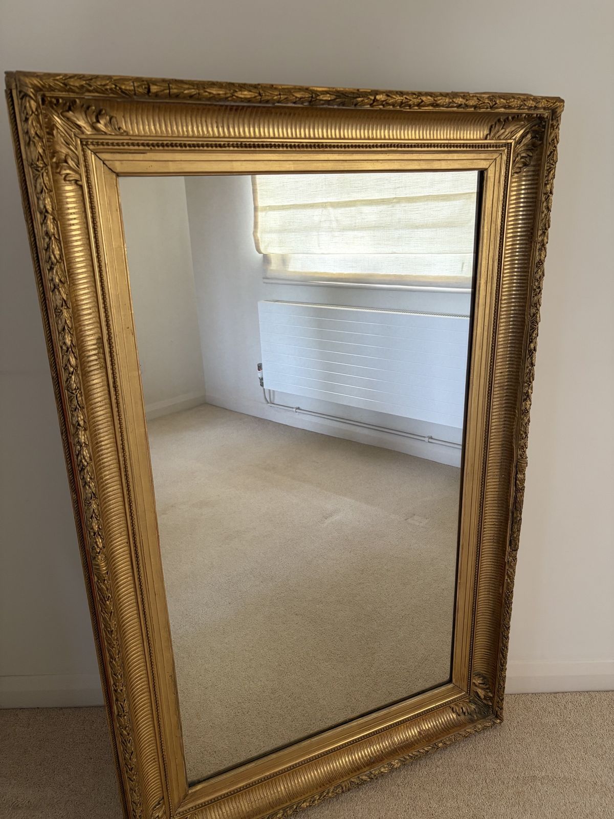 Antique French Louis XVI Giltwood Mirror photo vintage