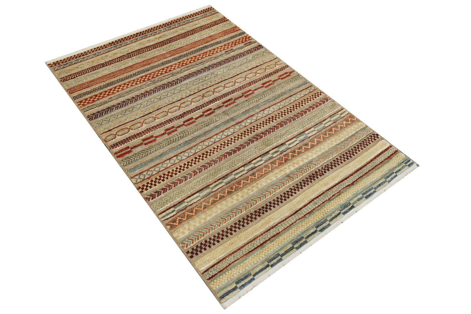 Fine Khorjin Hand Knotted Wool Tribal Geometric Area Rug photo furniture