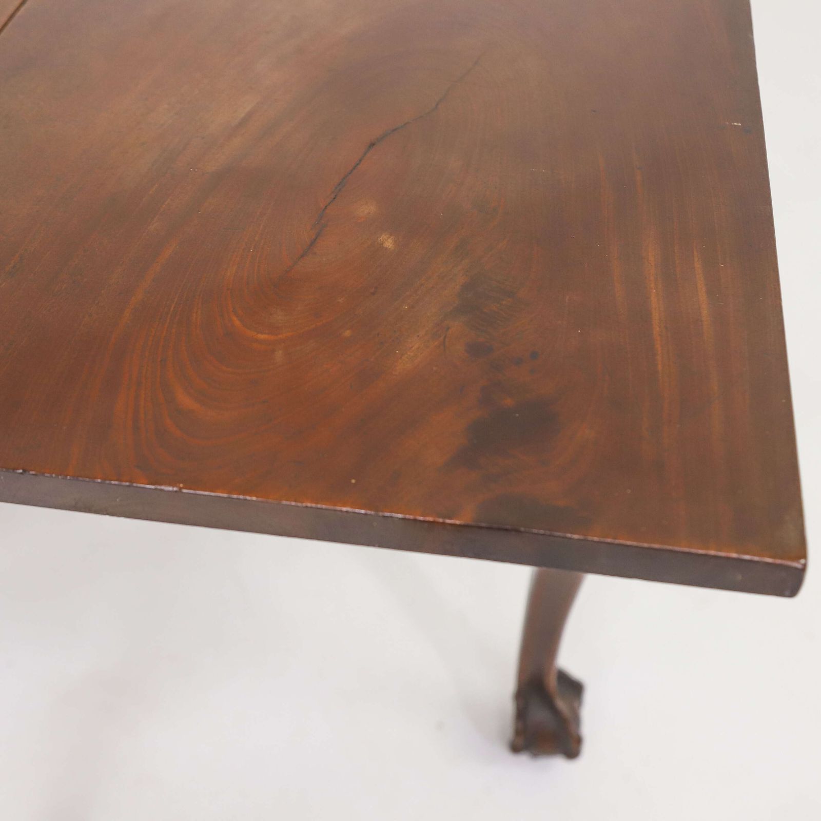 George II Mahogany Drop‑Leaf Dining Table   Cabriole Legs & Claw‑And‑Ball Feet 1727–1760 photo vintage