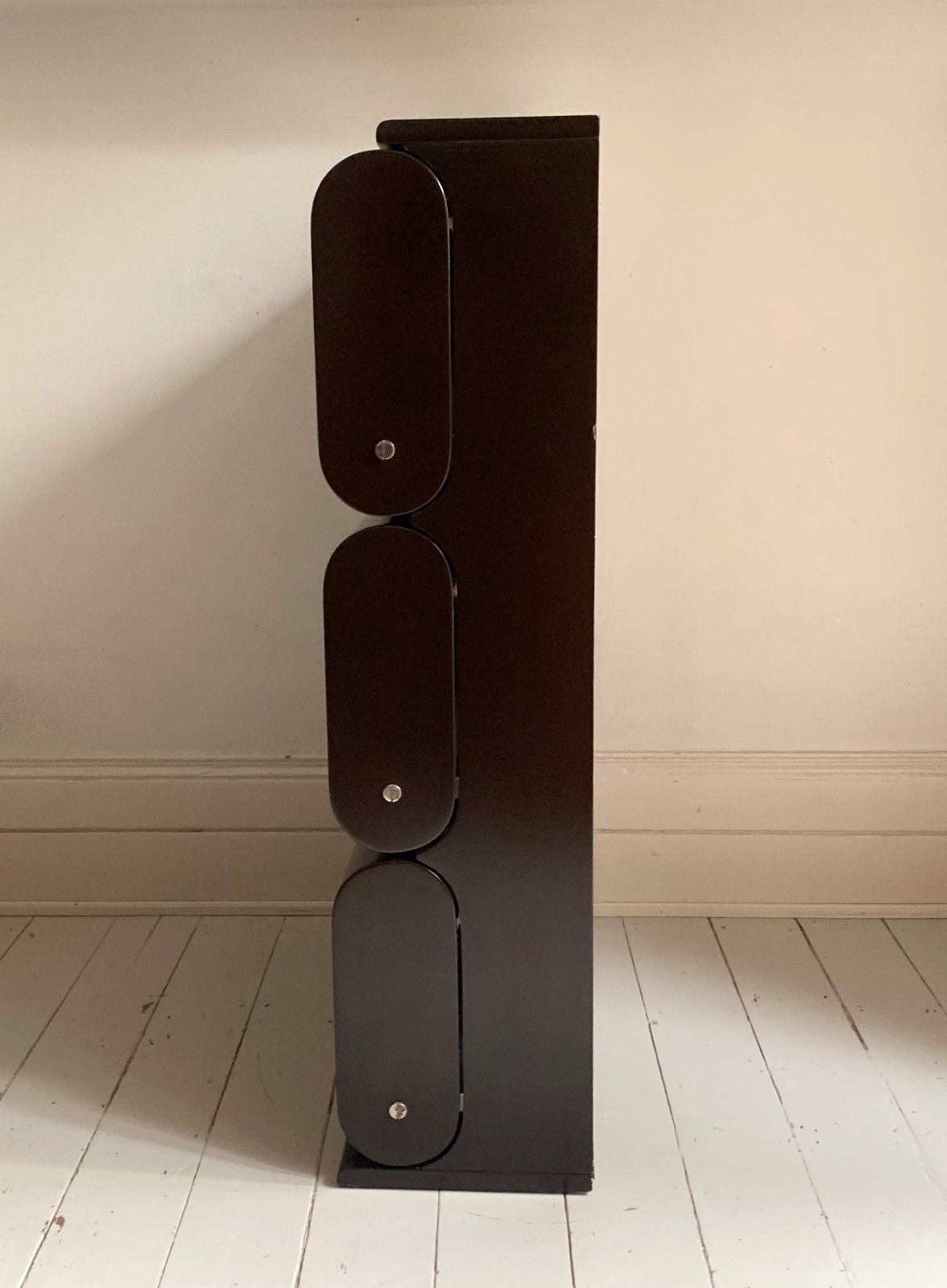 Furniture Vintage 1960s Italian Shoe Rack Cabinet, Dark Brown Lacquer Mid Century   Attributed To Carlo Di Carli & Fiarm photo