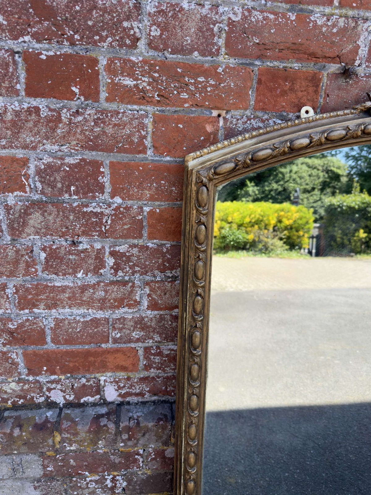 Fabulous Large Antique English 19th Century Shaped Top Gilt Overmantle Mirror photo furniture