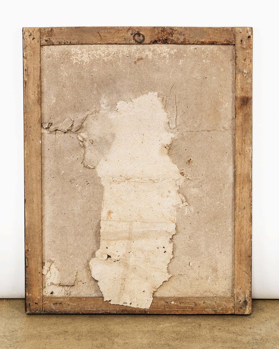 Frans Antiek Spiegel Uit De Late 19e Eeuw Met Zwart Geschilderd Frame photo vintage